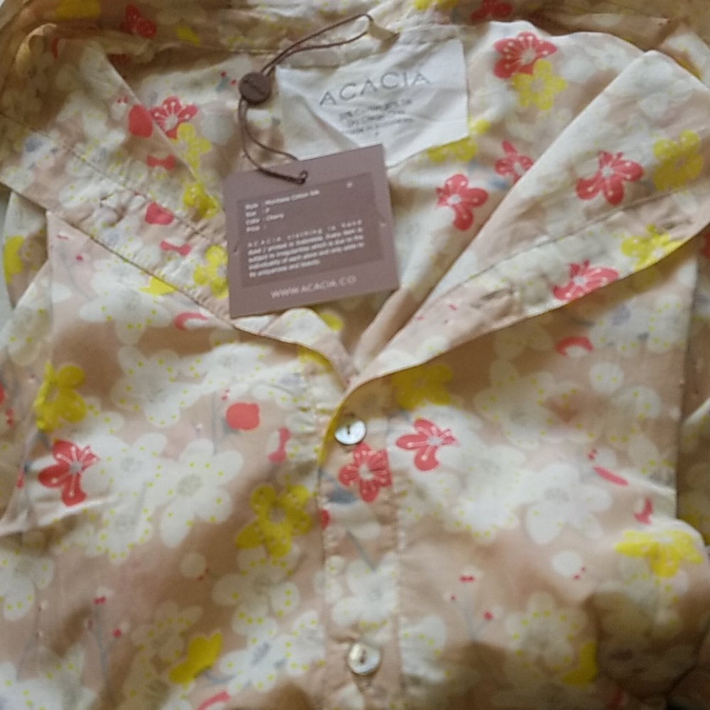 New acacia Mombasa shirt cherry blossom dress P XS - Picture 9 of 16